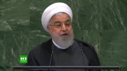 Hassan Rohani prend la parole lors de la 73e session de l’Assemblée générale de l’ONU à New York.