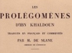 Les Prolégomènes (Ibn Khaldûn)
