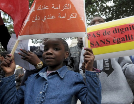 Manifestation contre le racisme, le 21 mars 2014 à Tunis (AFP). Manifestation contre le racisme, le 21 mars 2014 à Tunis (AFP).