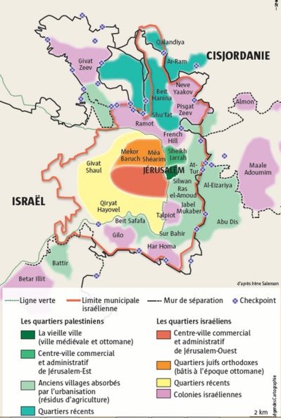 Carte de jerusalem. Mensuel l'histoire.
