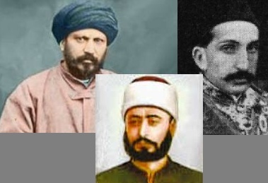 De Gauche à droite : Al-Afghani; Al-Kawakibi; Abd al-Hamid II