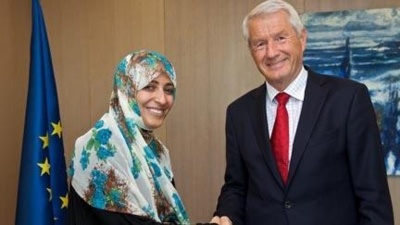 Tawakkul Karman and Thorbjørn Jagland