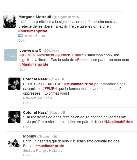 Captute d'écran de quelques messages sur twitter