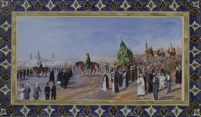 Fig.5. Tawfiq Tareq, Caravane sacrée s. d. (début du XXe siècle). Gouache sur papier, 34.6 cm x 57 cm. Mathaf, Arab Museum ofModern Art, Doha. 2007.1 .401 . © Mathaf, Arab Museum of Modern Art.