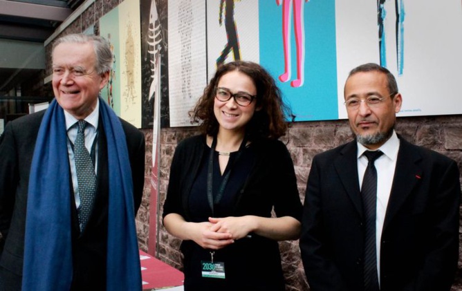 Pierre Morel, Delphine Horvilleux et Tareq Oubrou au Forum de Rennes, le 11 avril 2014. (Photo Lila Haffaf)