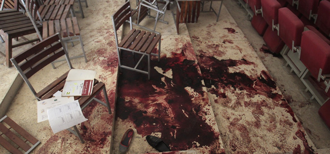 L'Army Public School and Degree College après le massacre, le 17 décembre 2014 à Peshawar. REUTERS/Fayaz Aziz