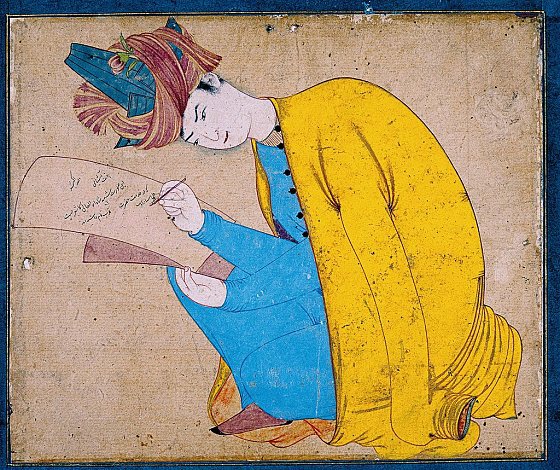 Portrait de l'érudit Shah Abu'l Ma‘ali. Dust Muhammad, vers 1556 (Aga Khan Museum) Portrait de l'érudit Shah Abu'l Ma‘ali. Dust Muhammad, vers 1556 (Aga Khan Museum)