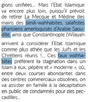 Le terreau salafiste commun du Wahhabisme et de Daesh