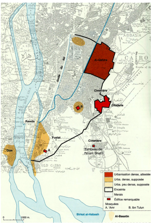 Planche 01 (37) Carte du Caire au début de l'époque mamelouke (XIII ème siècle)