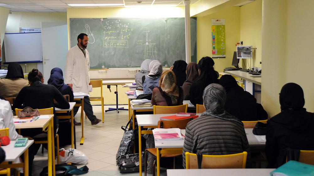 Au lycée privé musulman Averroès, à Lille (Nord), le 16 avril 2009.  (MAXPPP)