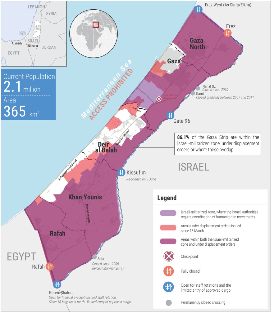 Source : Nations unies - OCHA. Reported impact snapshot | Gaza Strip (9 July 2025)